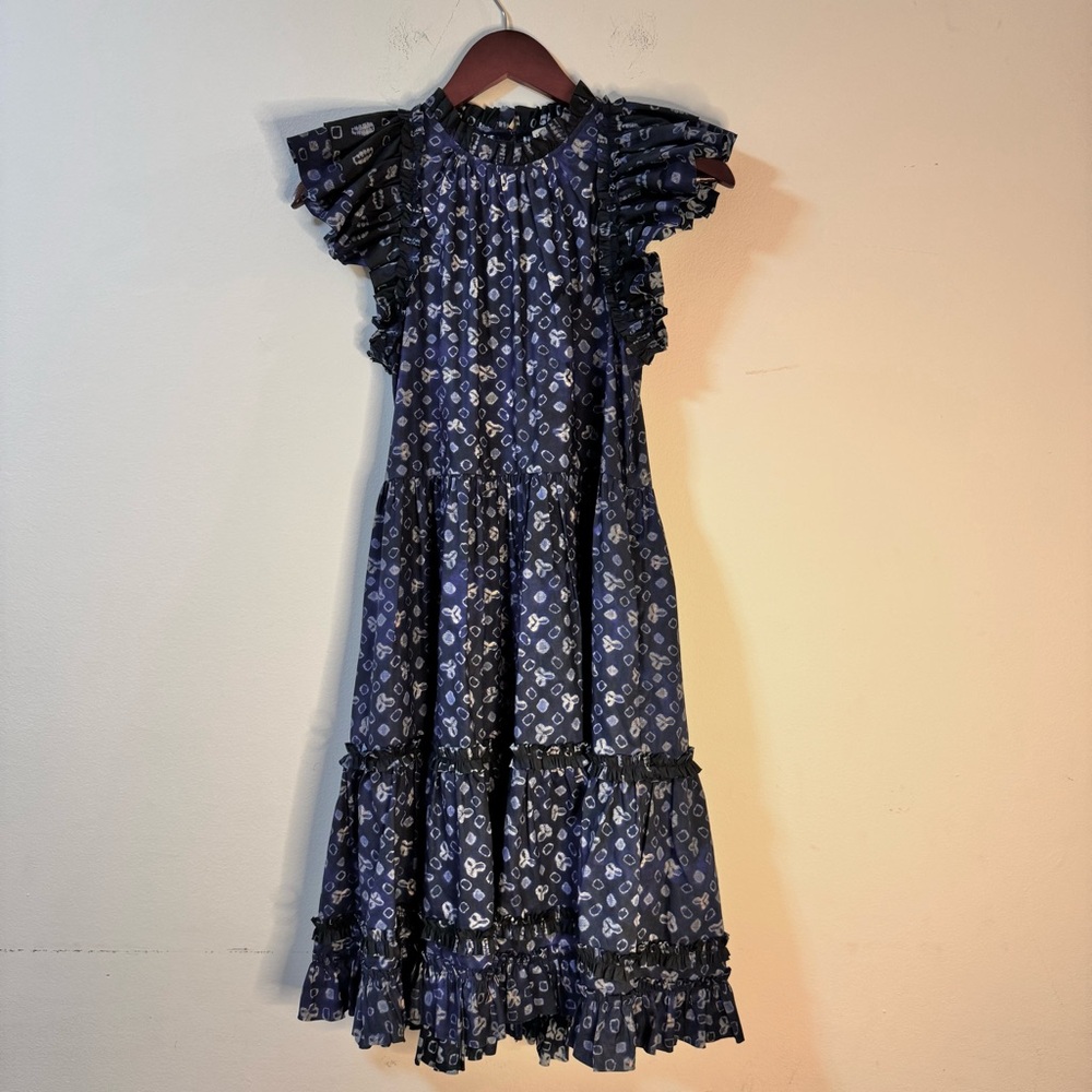 Ulla Johnson Joan Ruffle Dress, Ultramarine, Tiered, Size 0